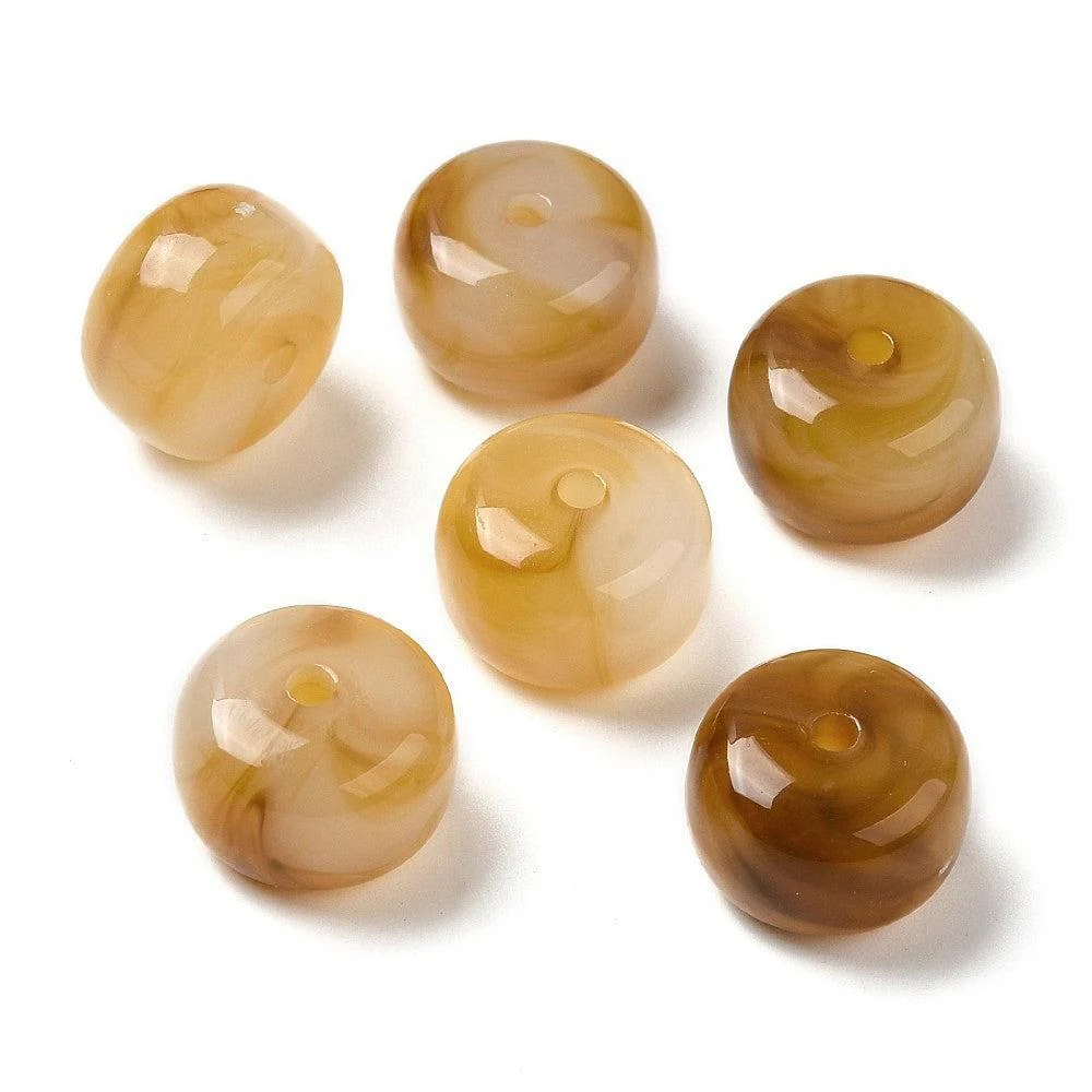 Acryl kraal rondel Golden Brown 14mm - per stuk - Image 2