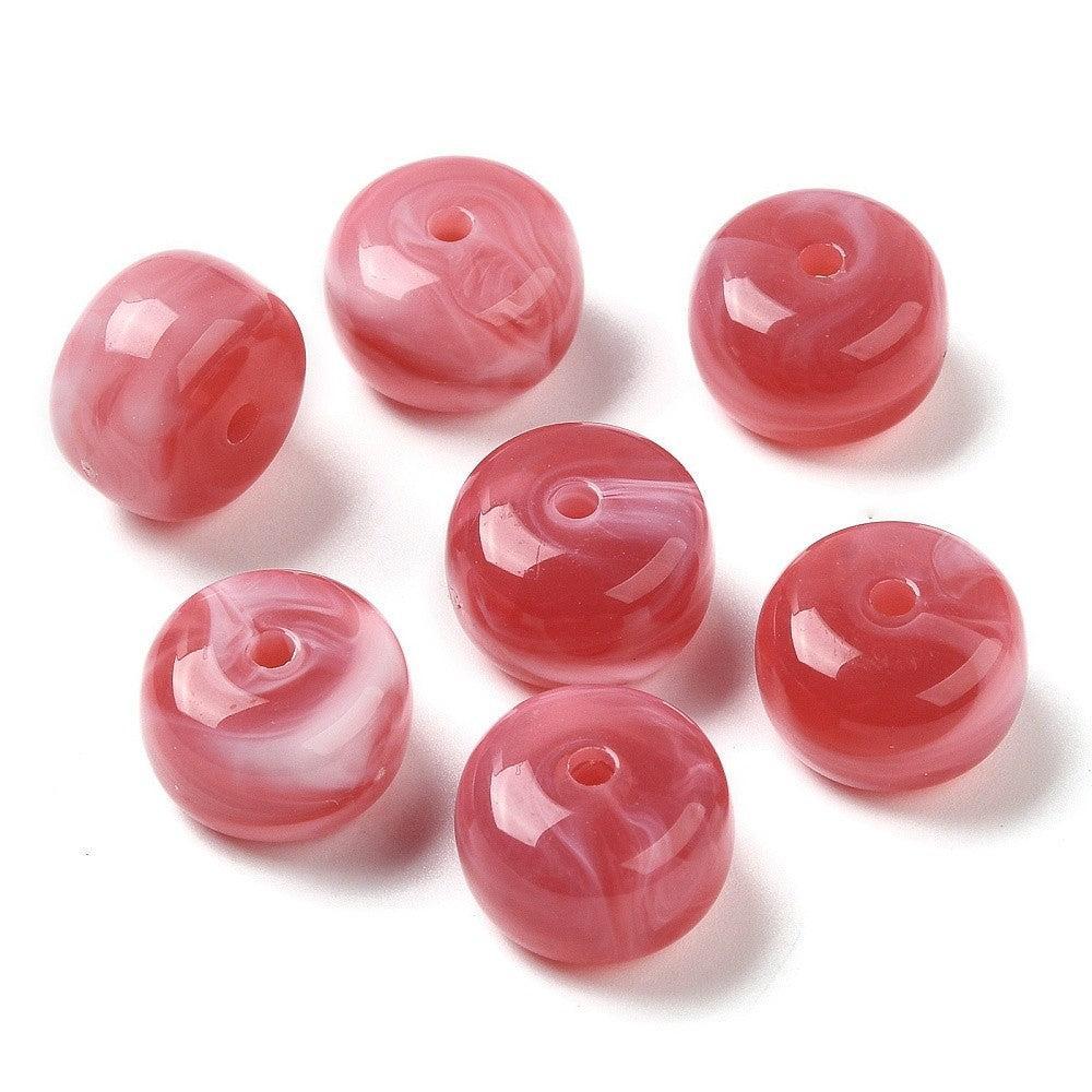 Acryl kraal rondel Indian Pink 15mm - per stuk - Image 2