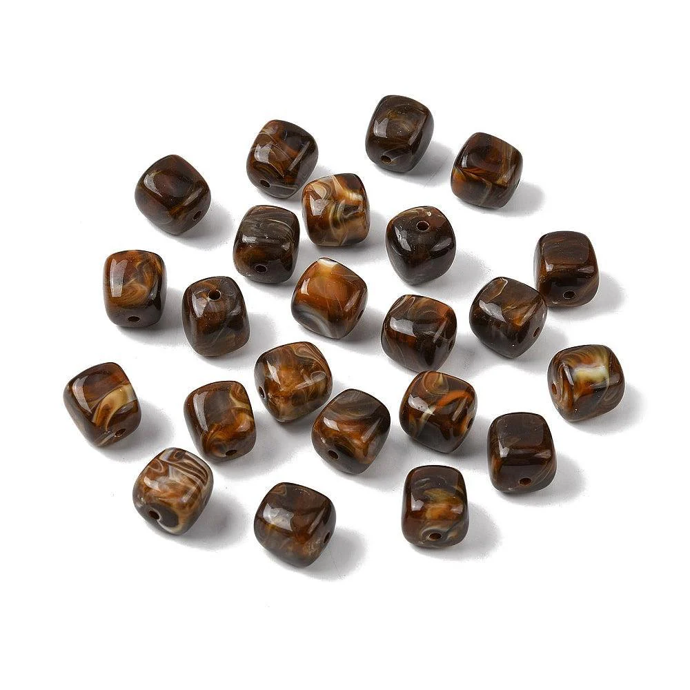 Acryl kraal Vierkant coffee 17mm - per stuk