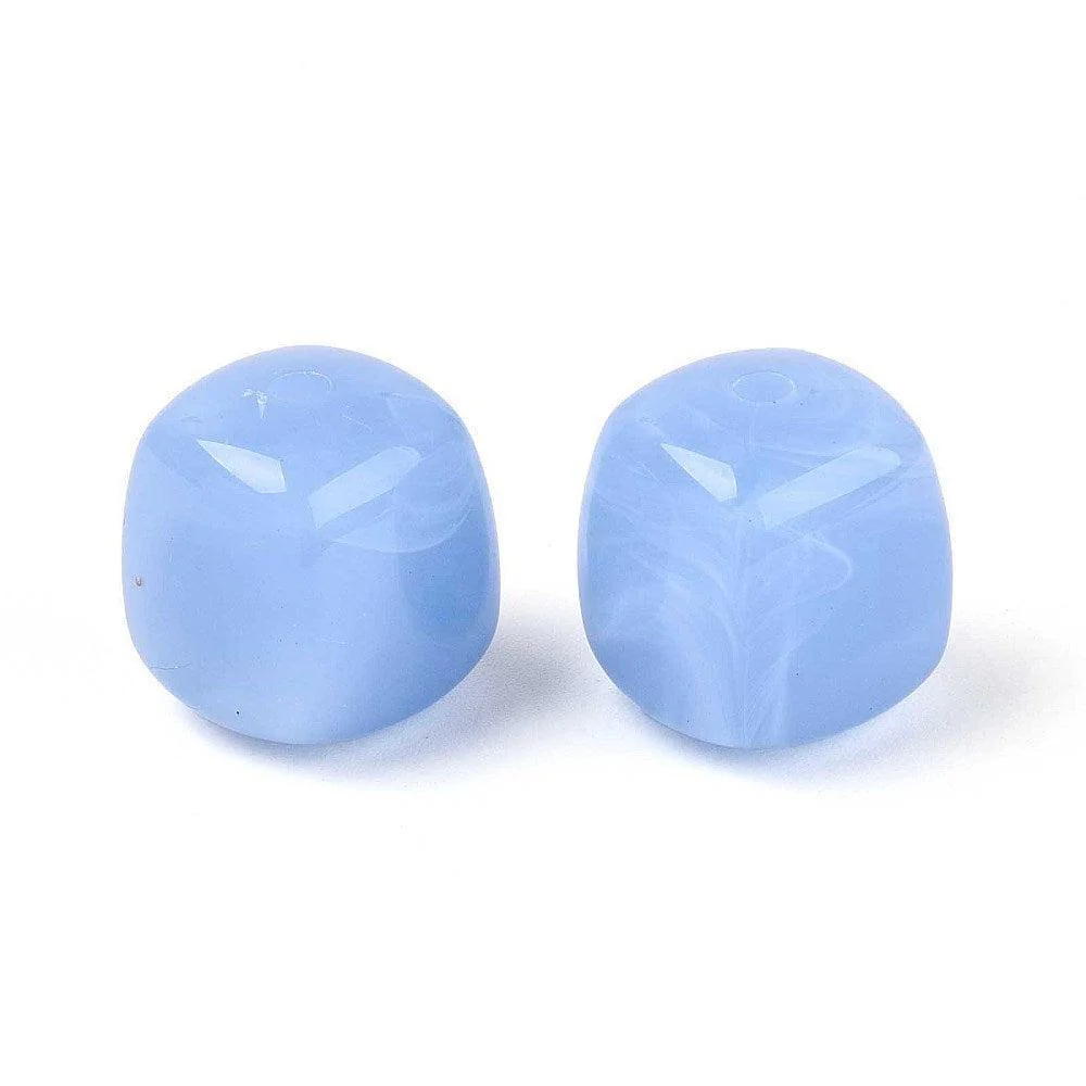Acryl kraal vierkant cornflower blue 17mm - per stuk