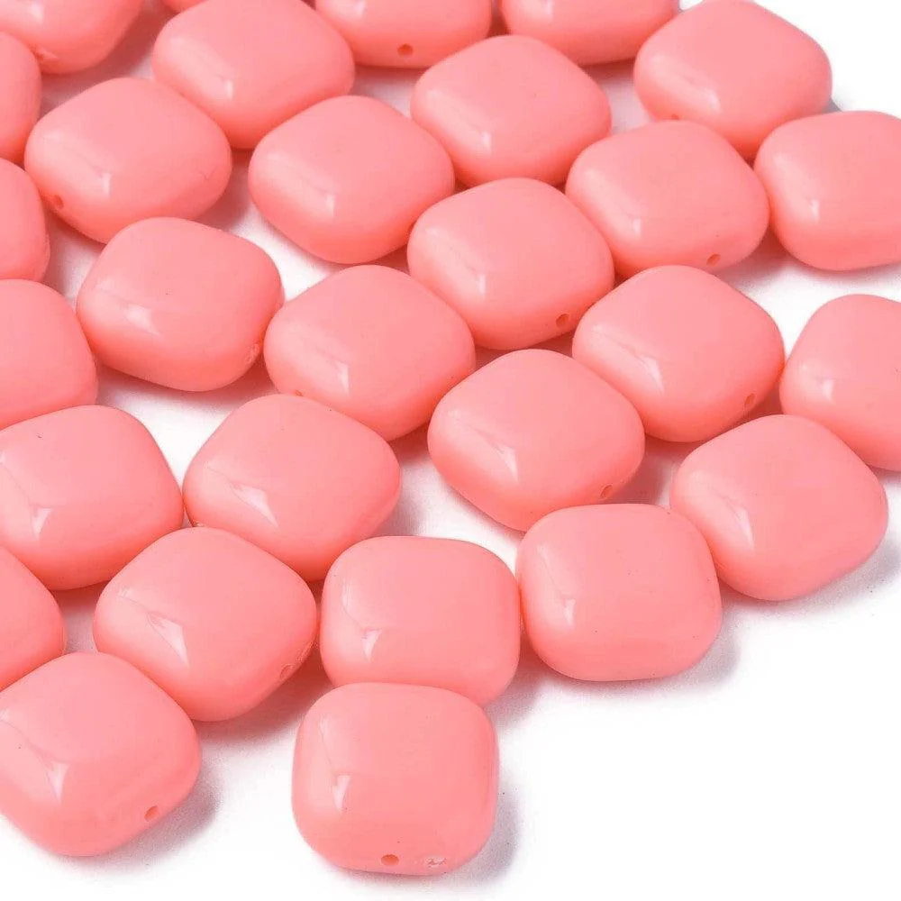 Acryl Kraal vierkant Koraal Roze 15mm - per stuk - Image 2