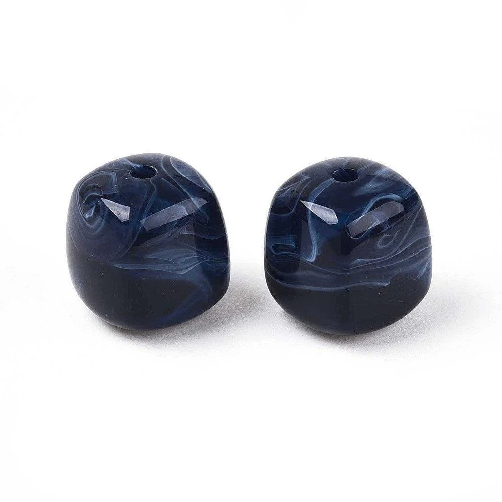 Acryl kraal vierkant marine blue 17mm - per stuk