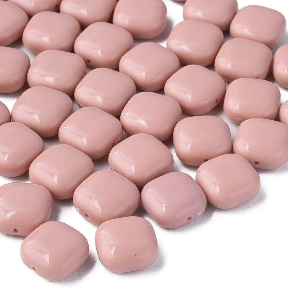 Acryl Kraal vierkant Nude Pink 15mm - per stuk - Image 2
