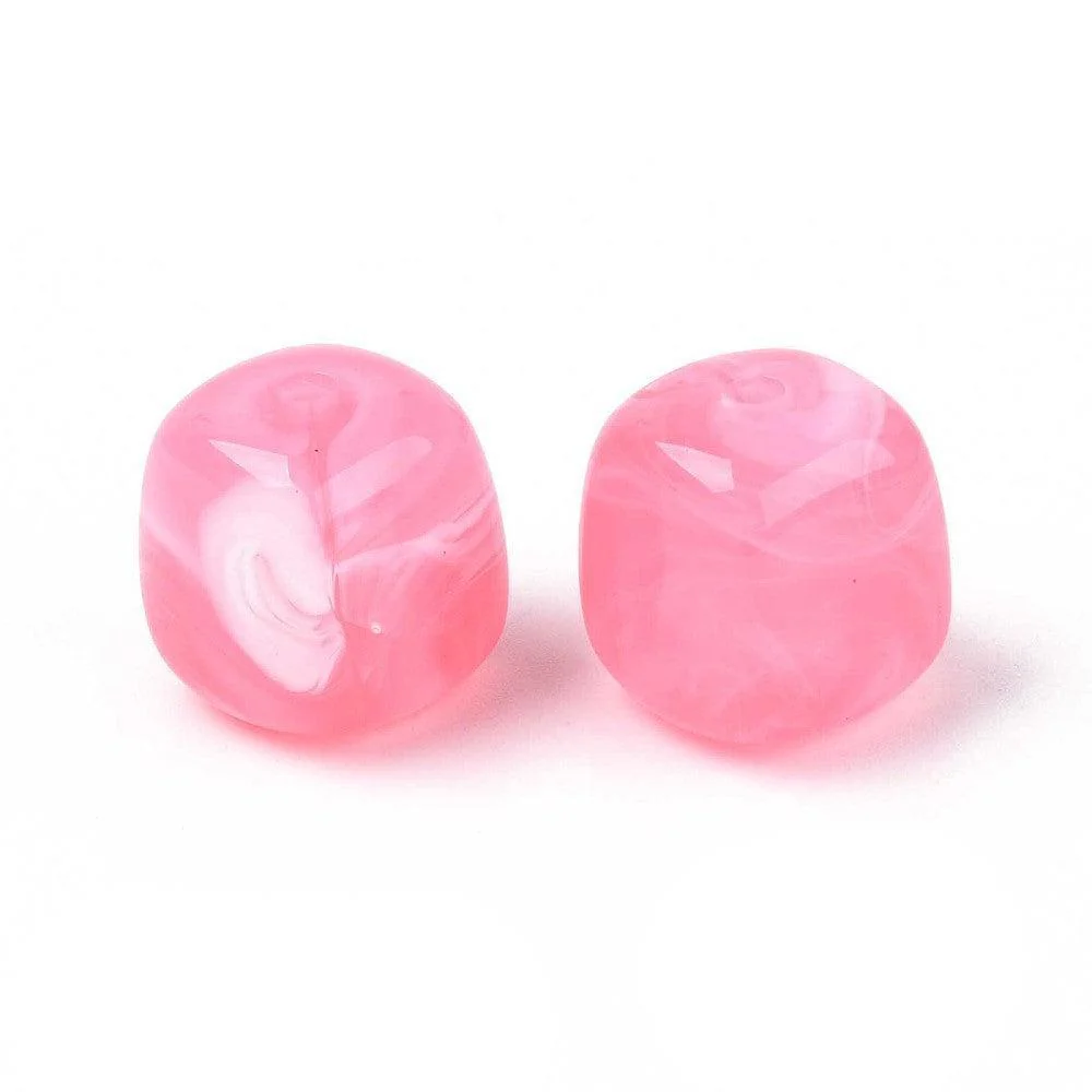 Acryl kraal vierkant Roze 17mm - per stuk - Image 2
