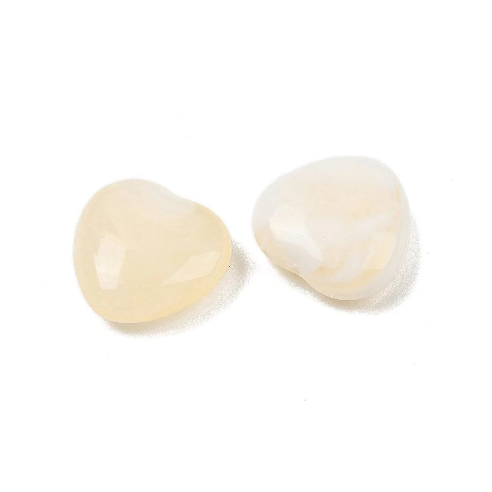 Acryl Kralen Hart Imitatie Edelsteen Creme Wit 15mm - per stuk - Image 2