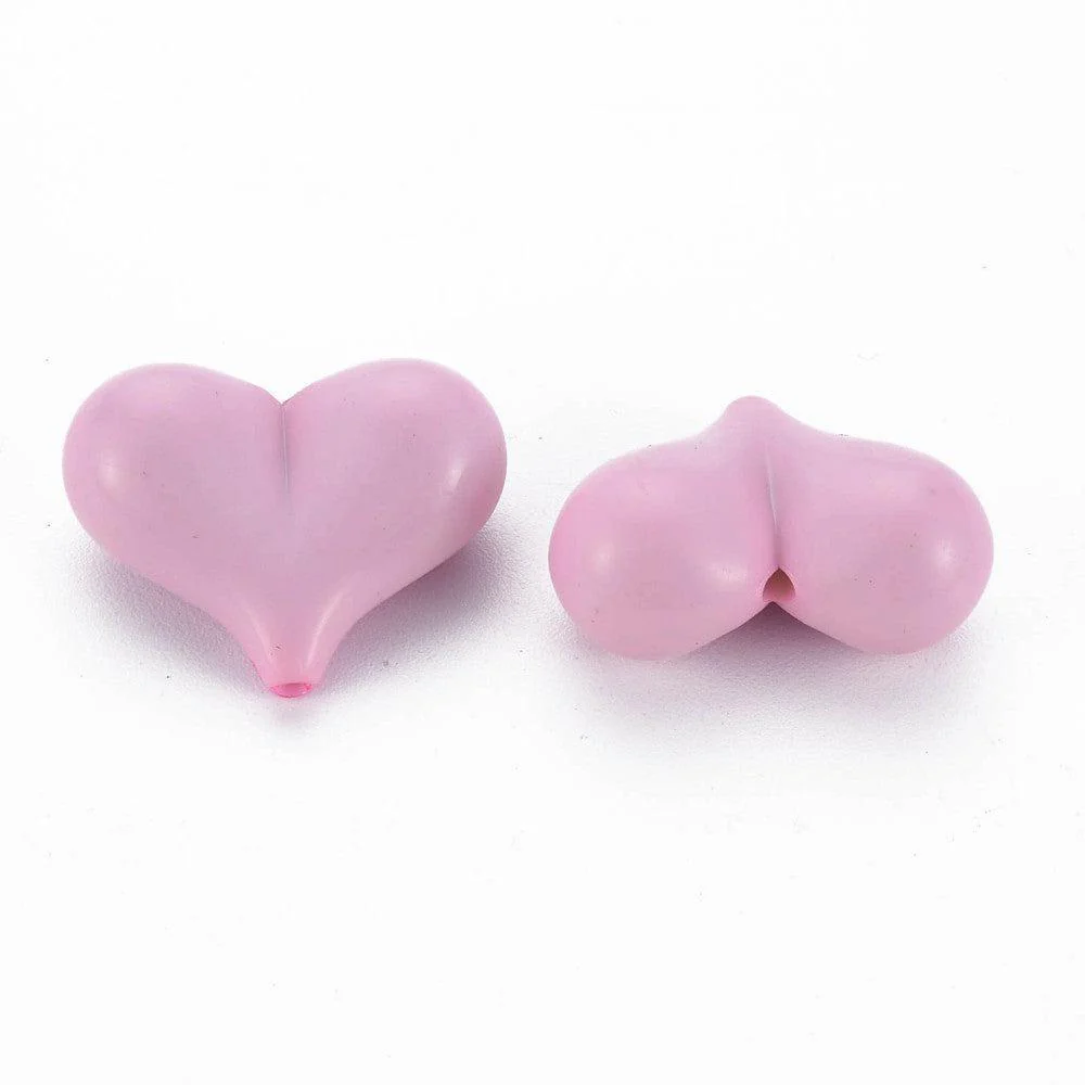 Acryl kralen hartjes Licht Roze gekleurd 22mm- 5 stuks - Image 2