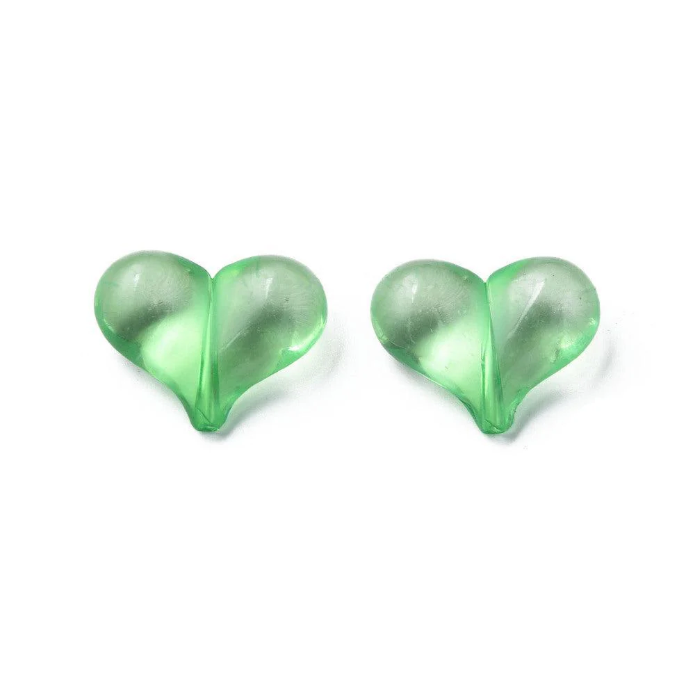 Acryl kralen hartjes Transparant sea green gekleurd 22mm- 5 stuks - Image 2