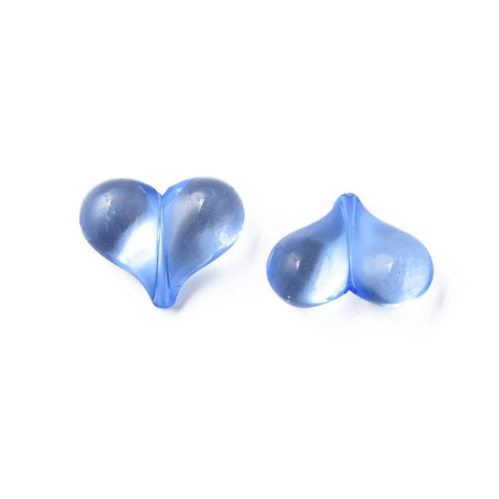 Acryl kralen hartjes Transparant blauw gekleurd 22mm- 5 stuks - Image 2