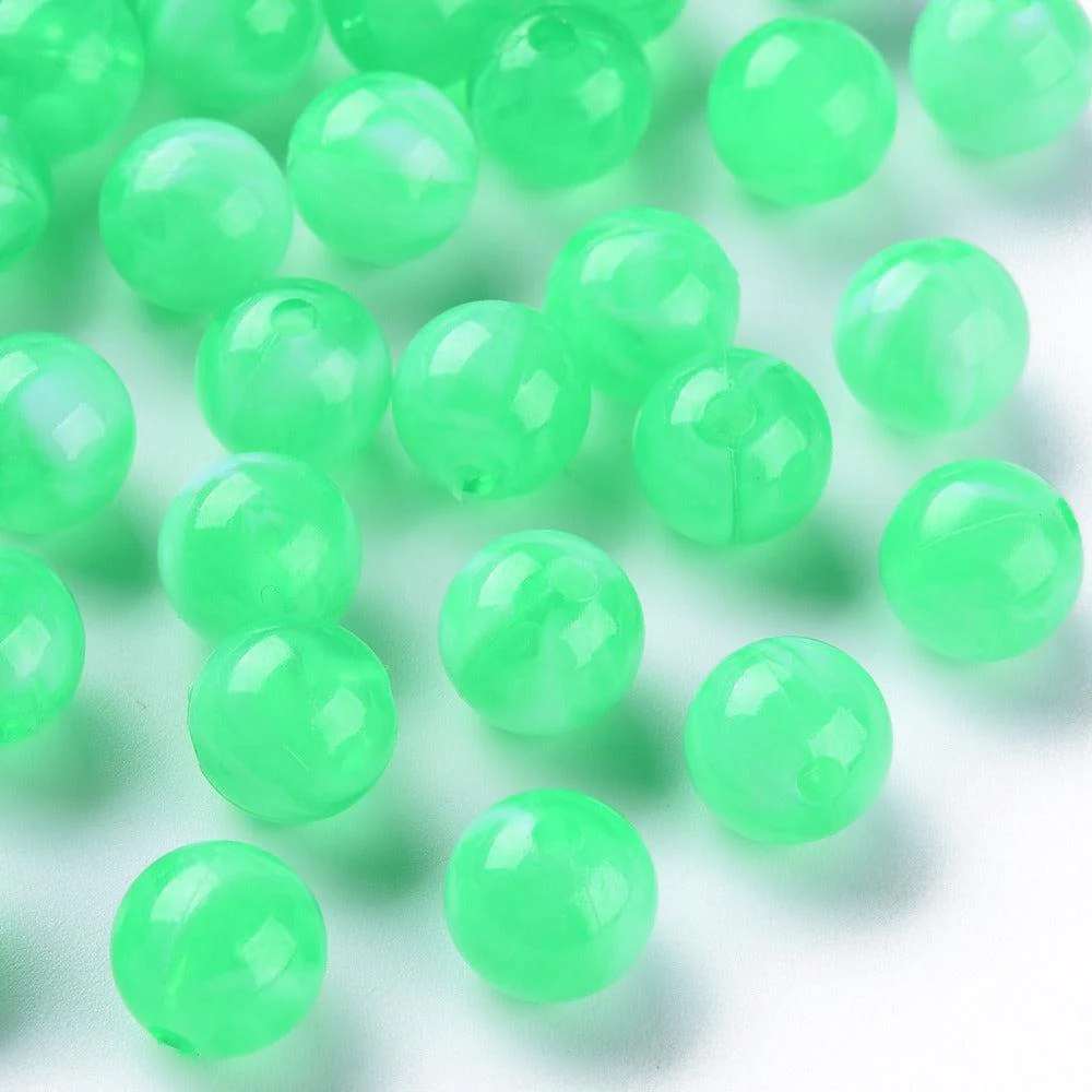 Acryl kralen groen marmer 10mm - per stuk - Image 2