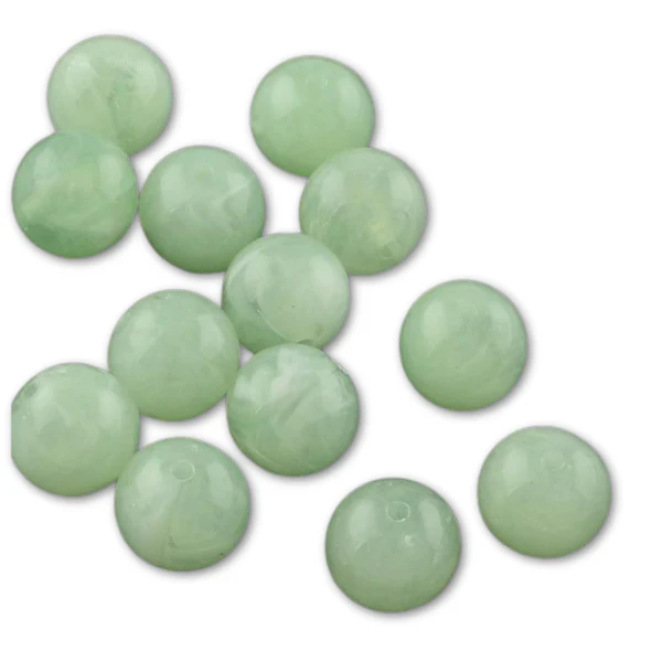 Acryl kralen marmer licht groen 12mm - per stuk
