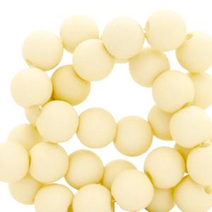Acryl kralen mat Vanilla white 8mm - ±50 stuks