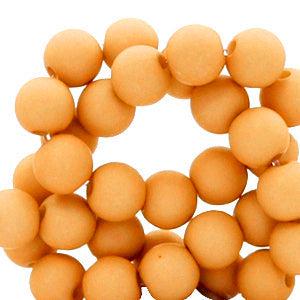 Acryl kralen matt Apricot orange 6mm - 50 stuks