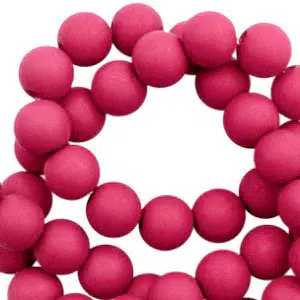 Acryl kralen matt Fuchsia pink 4mm- 100 stuks