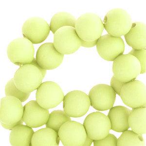 Acryl kralen matt Light yellow 4mm- ±100 stuks