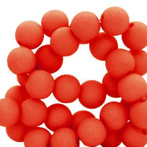 Acryl kralen matt red 4mm - ±100 stuks