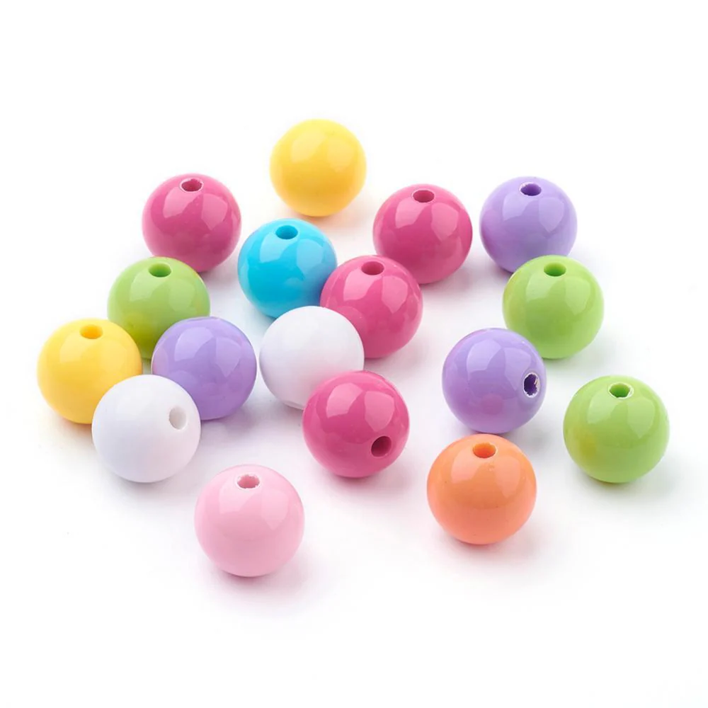 Acryl kralen multicolor rond 18mm- per stuk