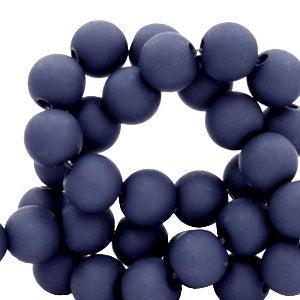 Acryl kralen navy blue 8mm - 50 stuks