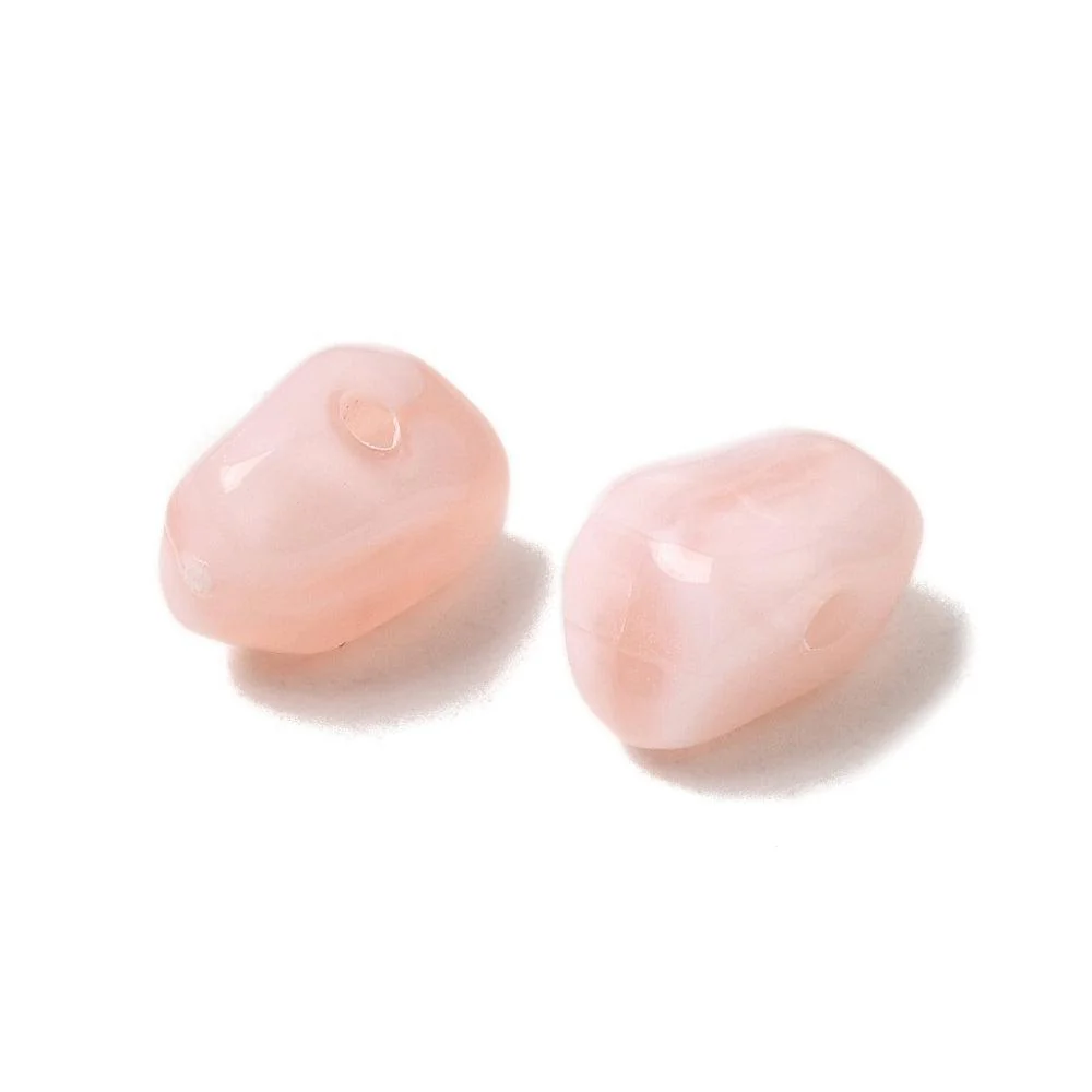 Acryl Kralen Nugget marble Peach Pink 9mm - 5 gram - Image 2