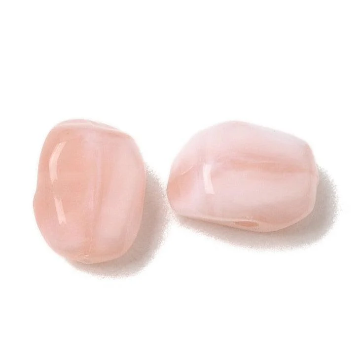 Acryl Kralen Nugget marble Peach Pink 9mm - 5 gram - Image 3