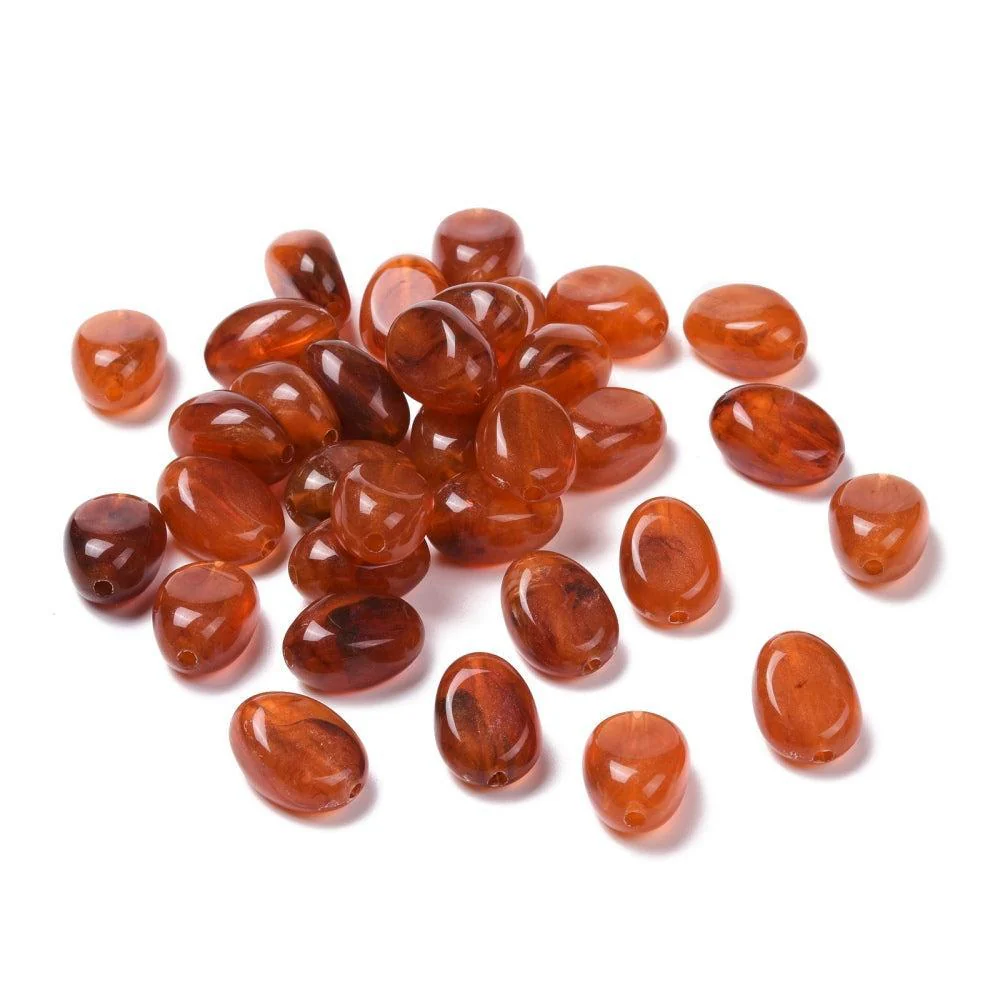 Acryl Kralen Ovaal Cognac 18mm - per stuk - Image 3