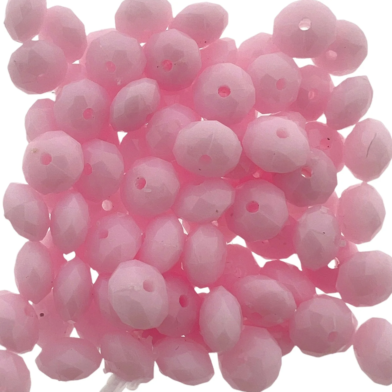 Acryl kralen rondellen licht roze 8mm -80 stuks