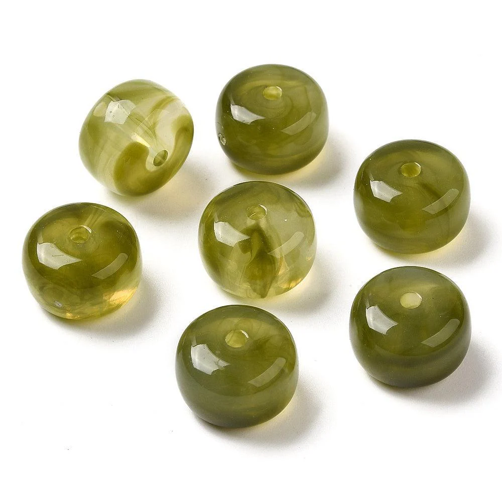 Acryl Kralen Transparant disc Olijfgroen 14mm - per stuk - Image 2