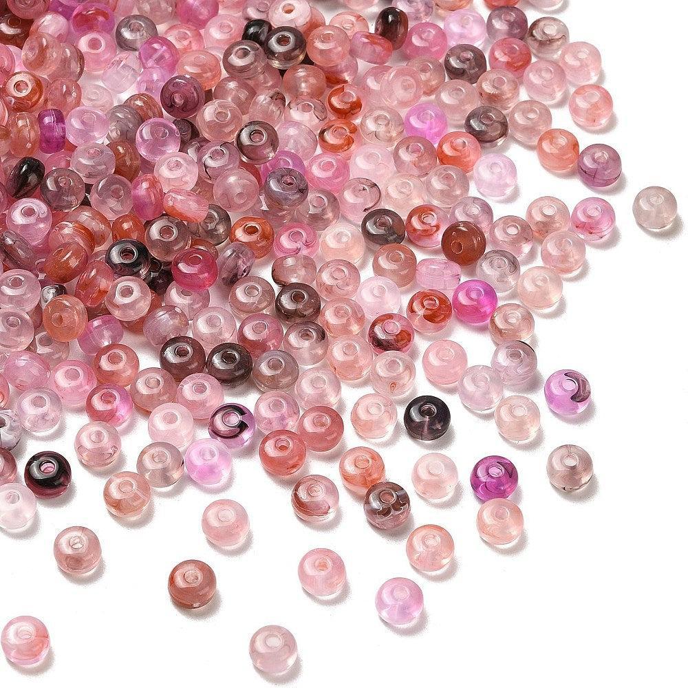 Acryl Kralen Transparant Rondel Flamigo Roze / Lila 7x4mm - ±35 stuks - Image 2
