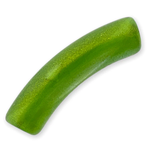 Acryl kralen tube Gold glitter Groen 32x8mm - per stuk