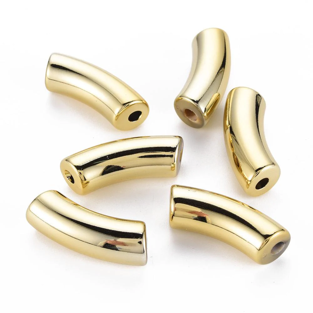 Acryl kralen tube Goud 34x13mm - per stuk - Image 2