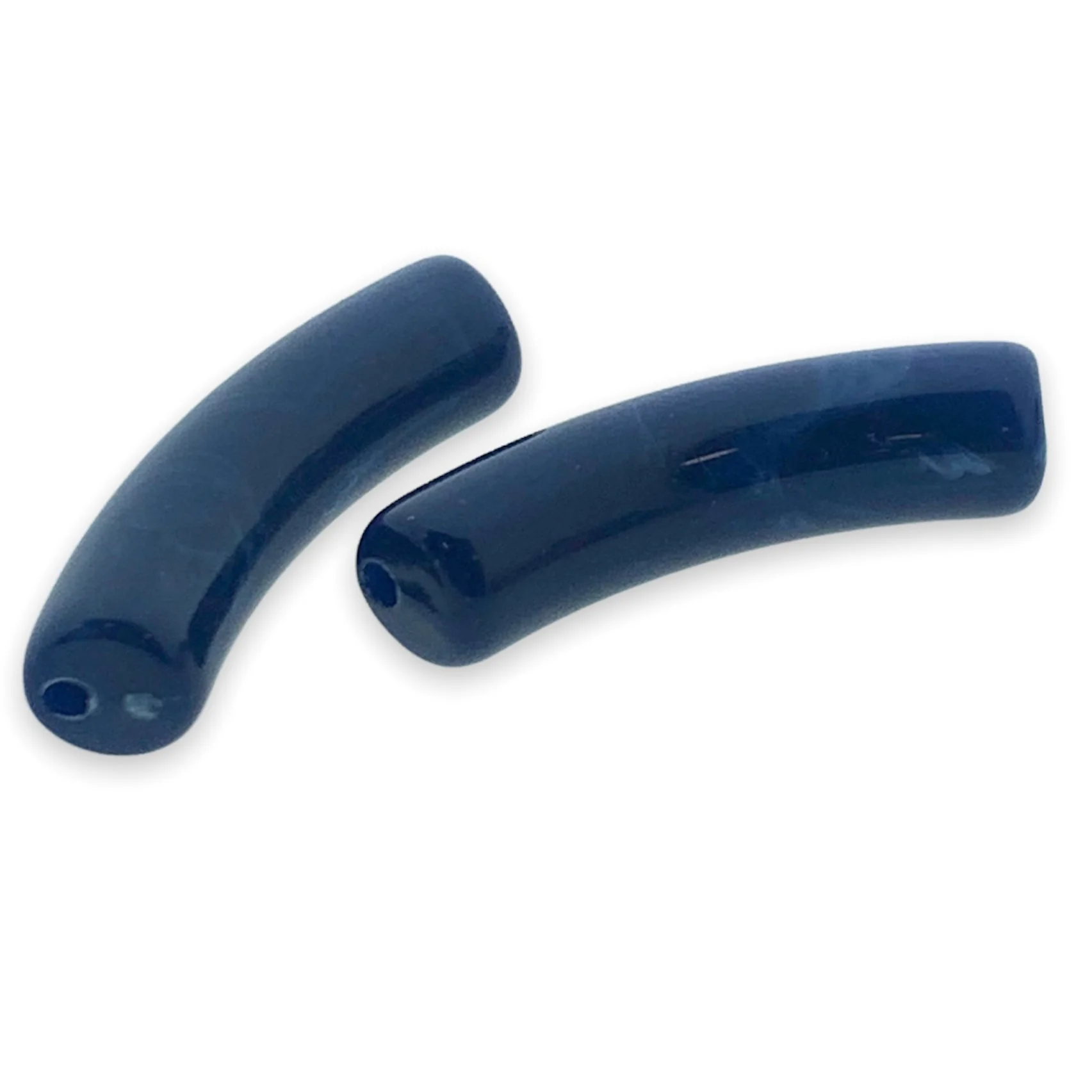 Acryl kralen tube imitatie edelsteen donkerblauw 32x8mm - per stuk