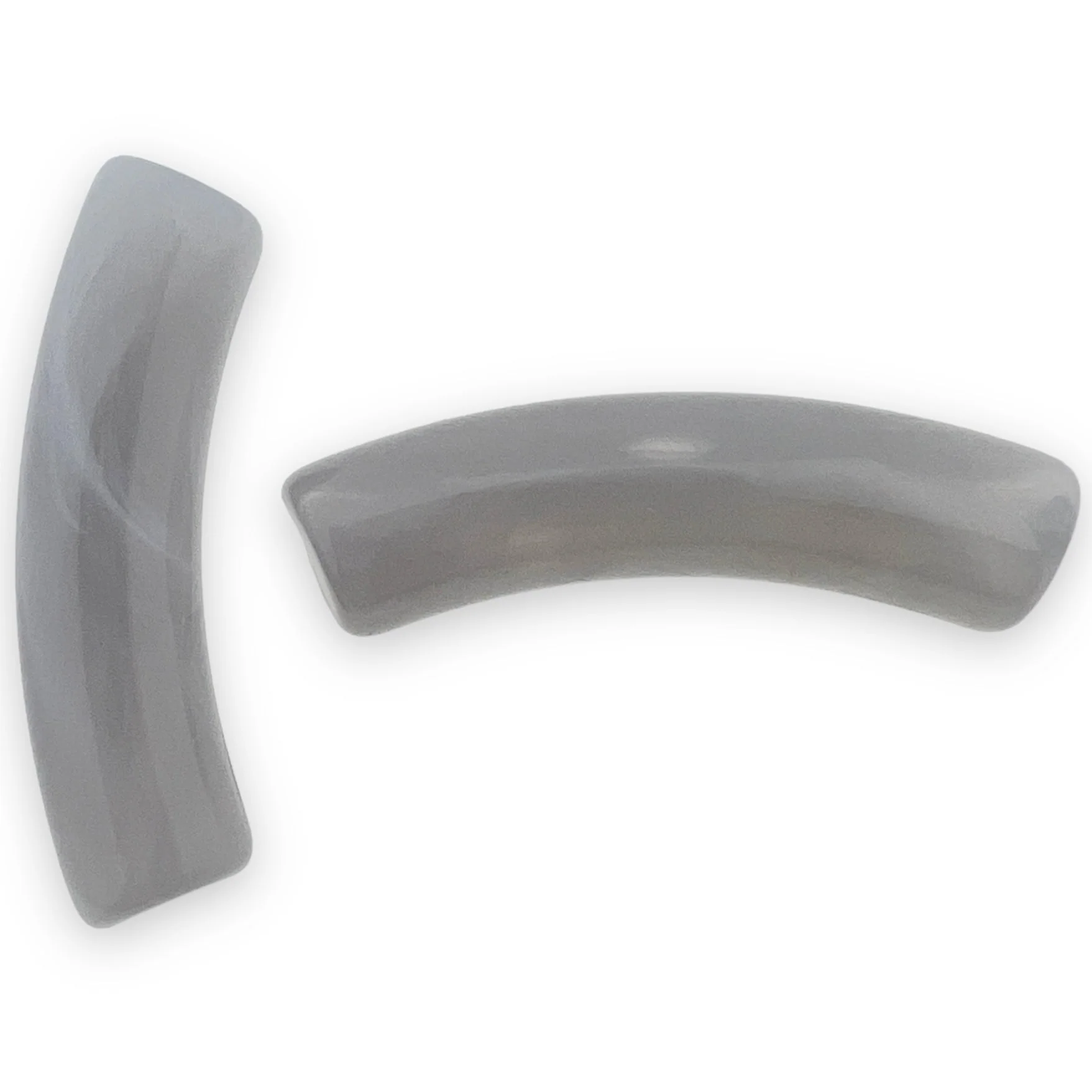 Acryl kralen tube imitatie edelsteen grijs 32x8mm - per stuk
