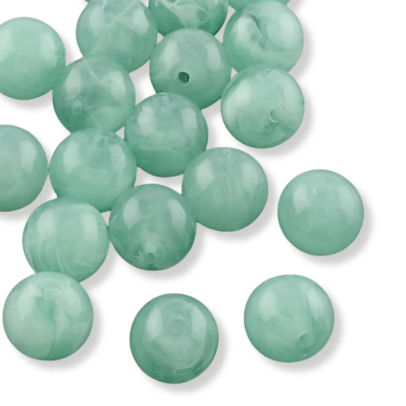Acryl kralen marmer Turquoise 12mm - per stuk - Image 2