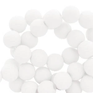 Acryl kralen mat White 6mm - 50 stuks