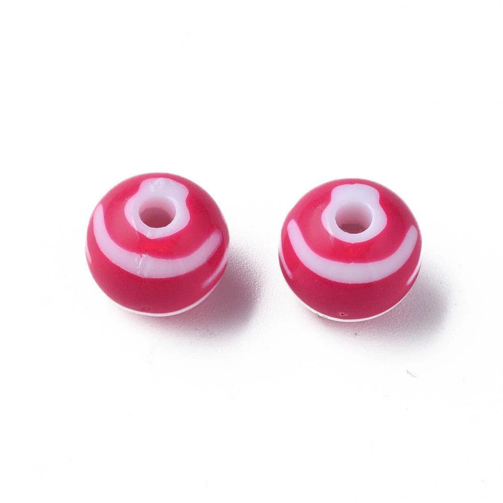 Acryl kralen zebra Donker Roze 11mm - per 11 stuks - Image 2