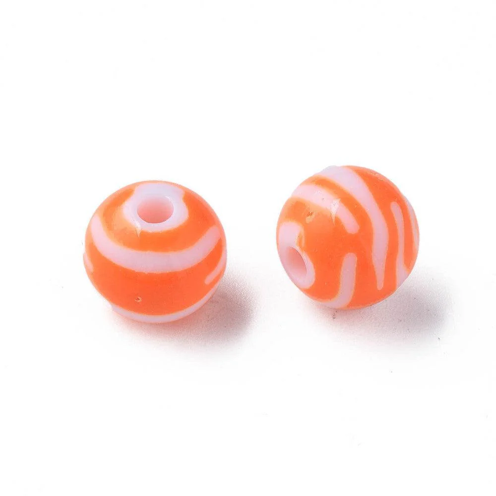 Acryl kralen zebra Oranje 11mm - per 11 stuks - Image 2