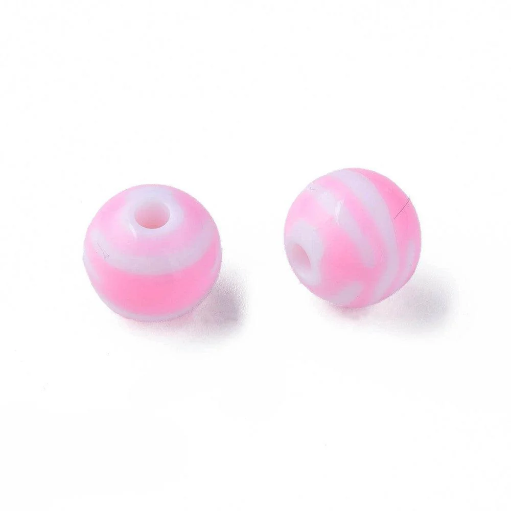 Acryl kralen zebra Roze 11mm - per 11 stuks - Image 2