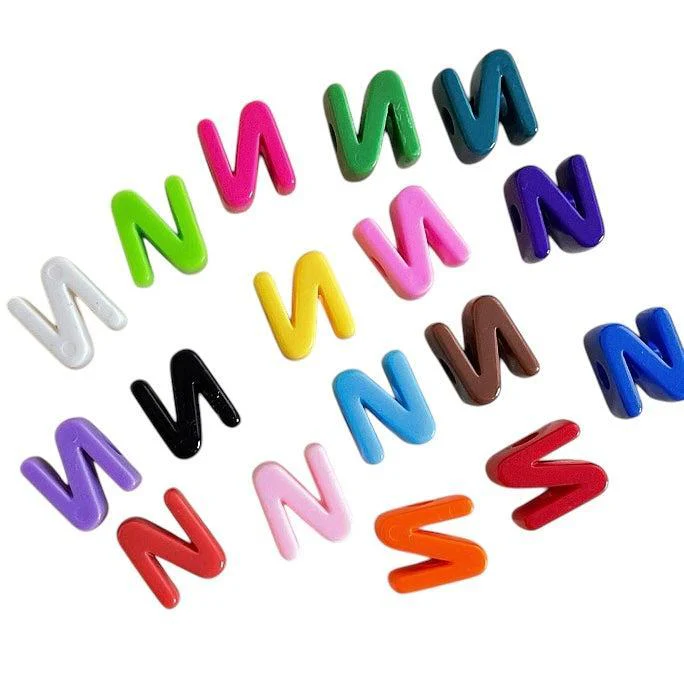 Acryl letterkraal Ø6mm alfabet gekleurd 21mm- per stuk - Image 14