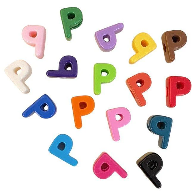 Acryl letterkraal Ø6mm alfabet gekleurd 21mm- per stuk - Image 16