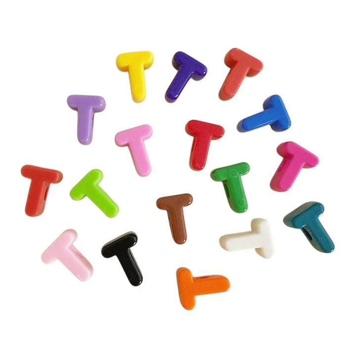 Acryl letterkraal Ø6mm alfabet gekleurd 21mm- per stuk - Image 20