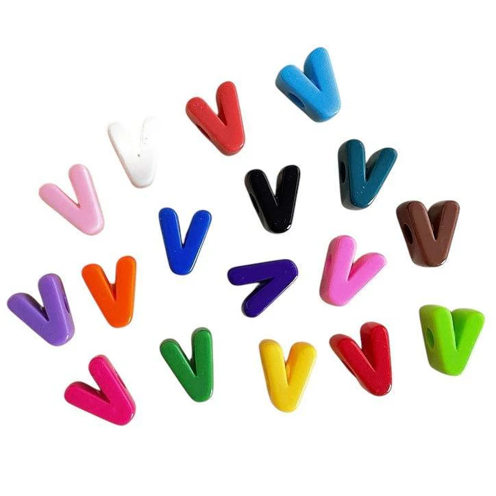 Acryl letterkraal Ø6mm alfabet gekleurd 21mm- per stuk - Image 22