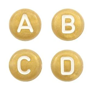 Acryl letterkralen Mix Goud wit 7mm - 100 stuks - Image 2