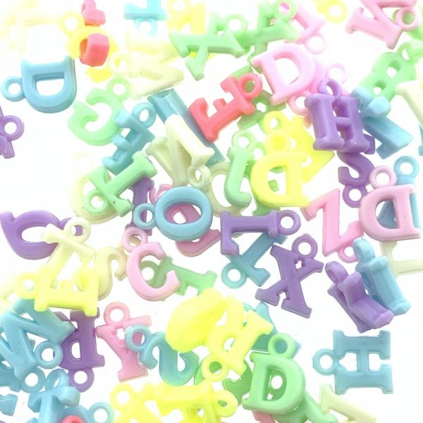 Acryl letterkralen multicolor pastel 14mm - 50 stuks - Image 2