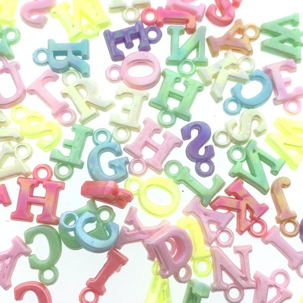 Acryl letterkralen multicolor pastel AB 14mm - 50 stuks - Image 2