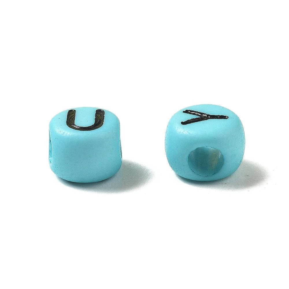 Acryl letterkralen Ø2.5mm rond Blauw 7mm - 100 stuks - Image 2