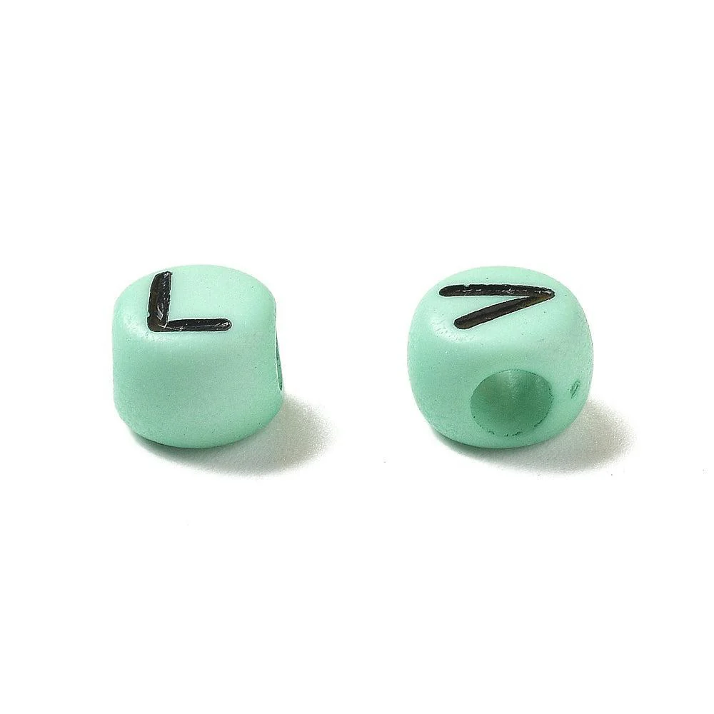 Acryl letterkralen Ø2.5mm rond Mint 7mm - 100 stuks - Image 2
