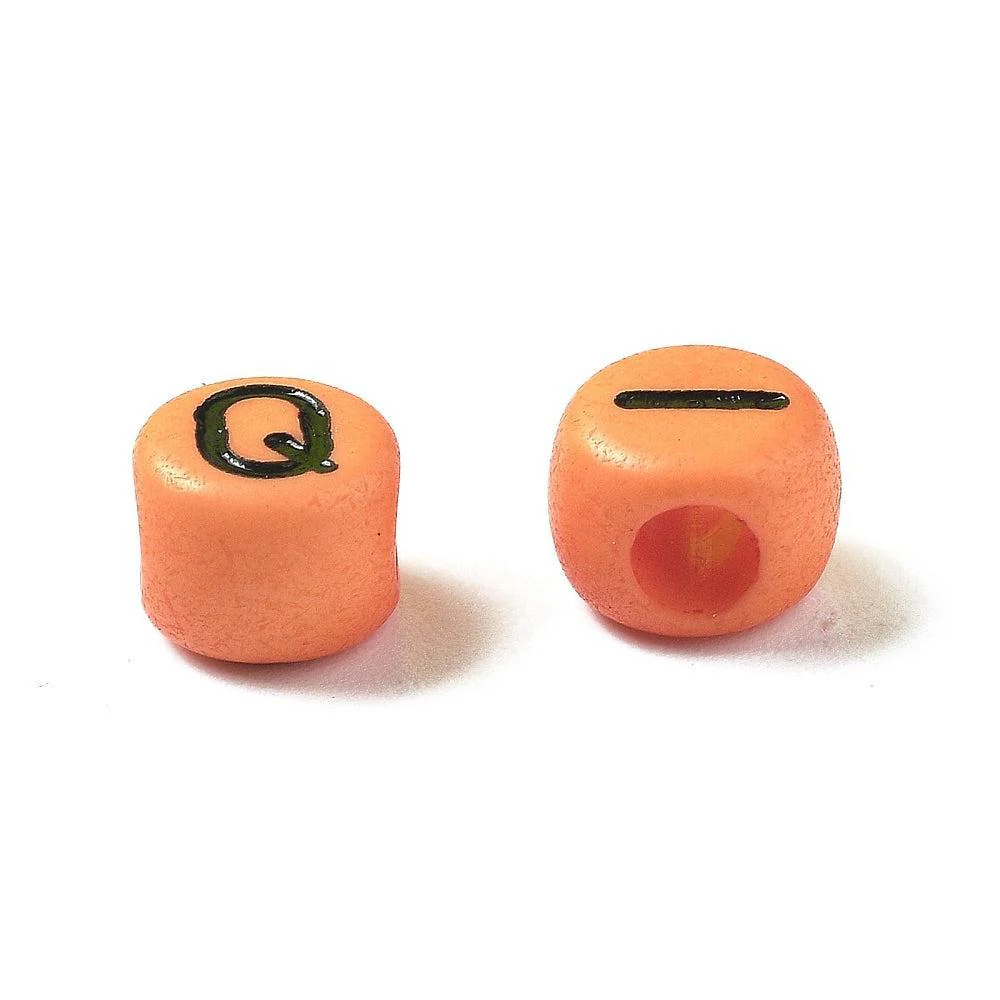 Acryl letterkralen Ø2.5mm rond oranje 7mm - 100 stuks - Image 2