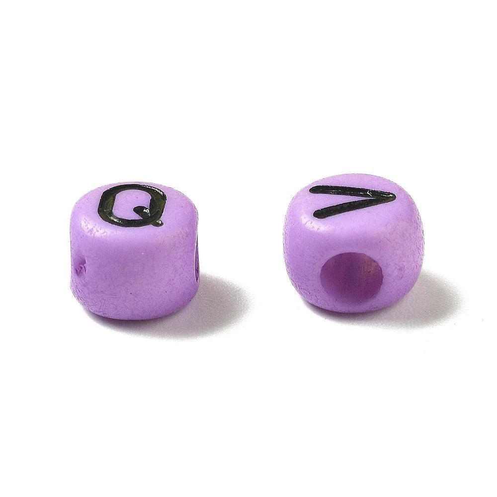 Acryl letterkralen Ø2.5mm rond Paars 7mm - 100 stuks - Image 2
