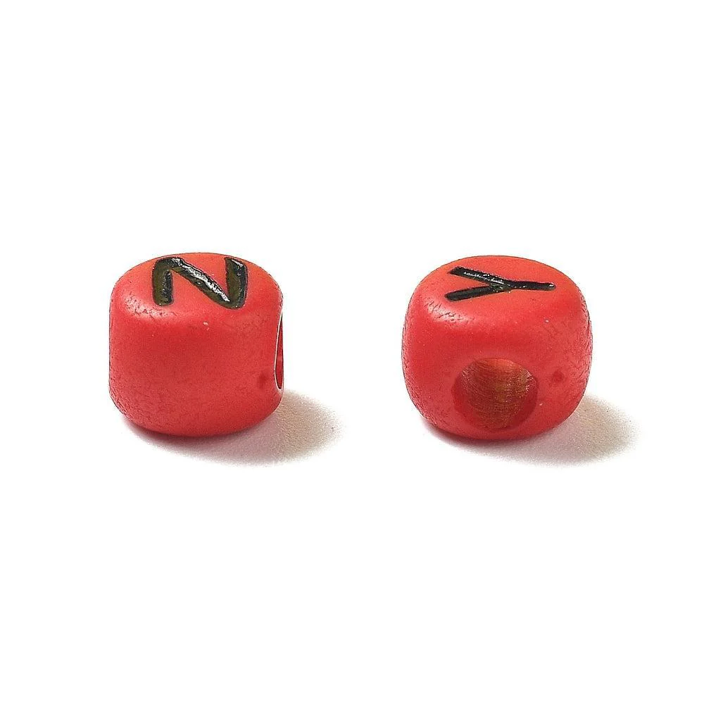 Acryl letterkralen Ø2.5mm rond Rood 7mm - 100 stuks - Image 2