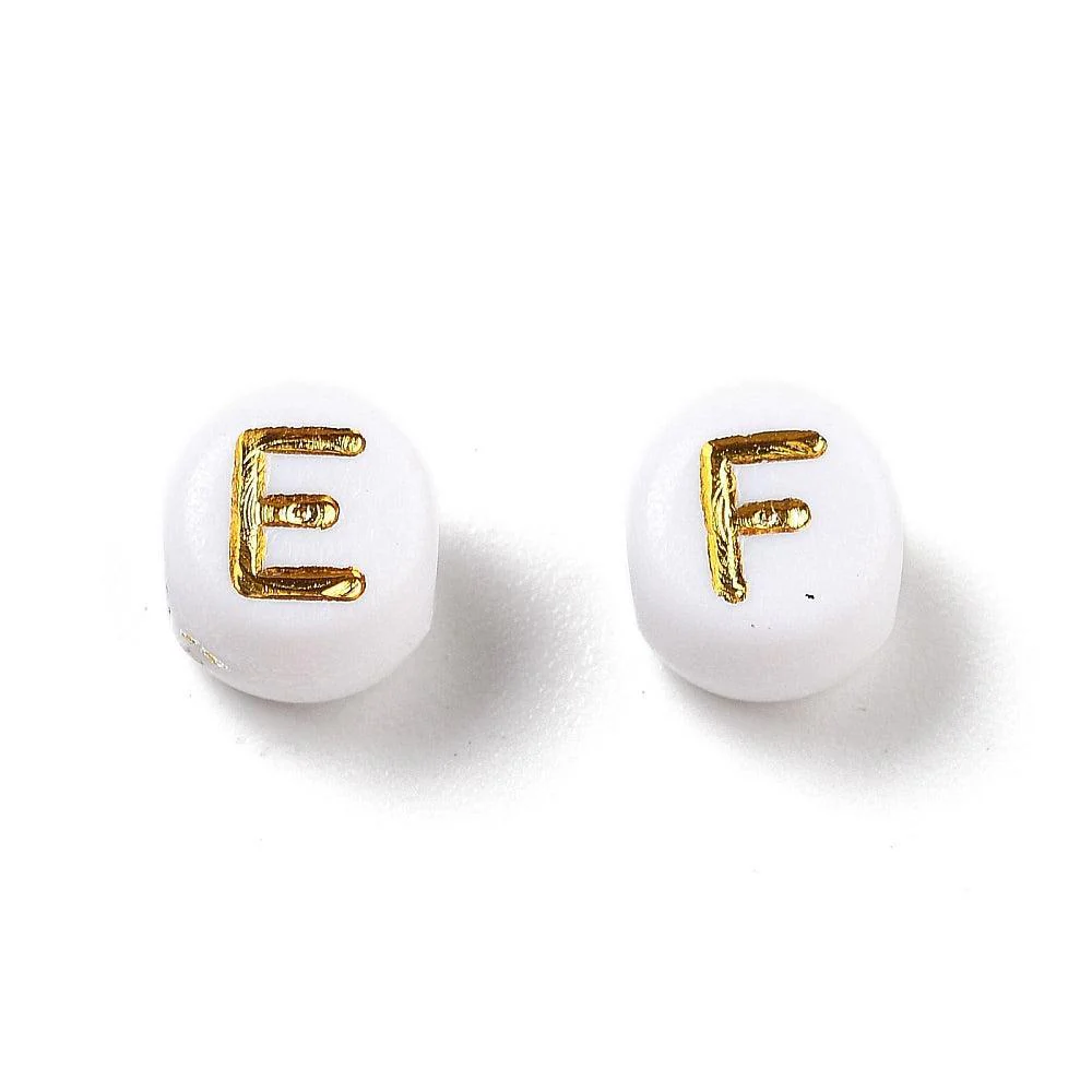 Acryl letterkralen Ø3mm rond Wit-goud 6mm - 100 stuks - Image 2