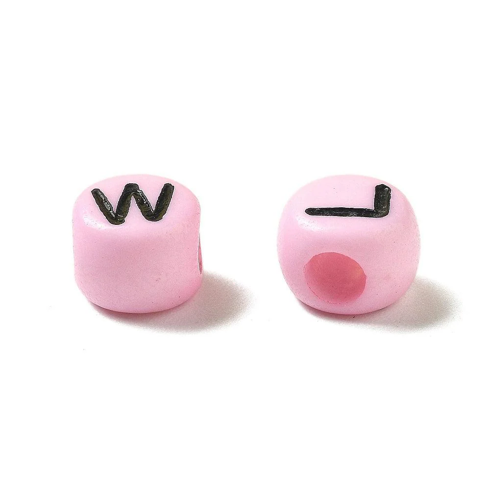 Acryl letterkralen rond licht roze 7mm - 100 stuks - Image 2